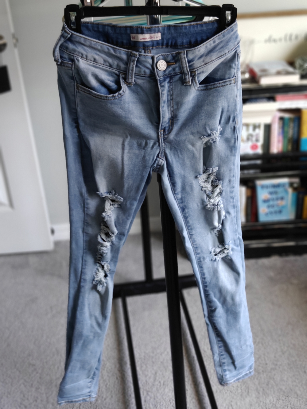 SO Light Blue Distressed Skinny Jeans Size 27